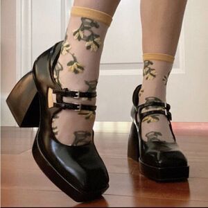 Revolve Jeffrey Campbell Double Strap Mary Jane Chunky Platform Pump